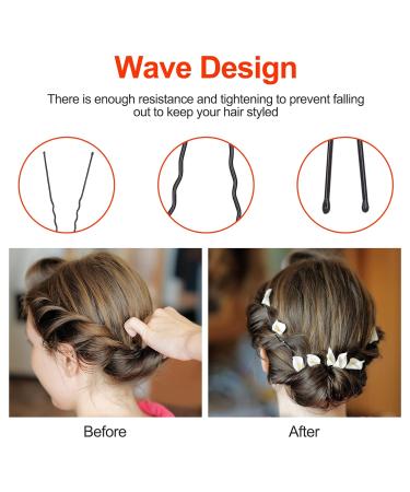 UooTach 200-Piece U-Shaped Hairpins | 6 cm Wavy Invisible Hair Clips for Girls & Salons - Black - Buy Online on GoSupps.com