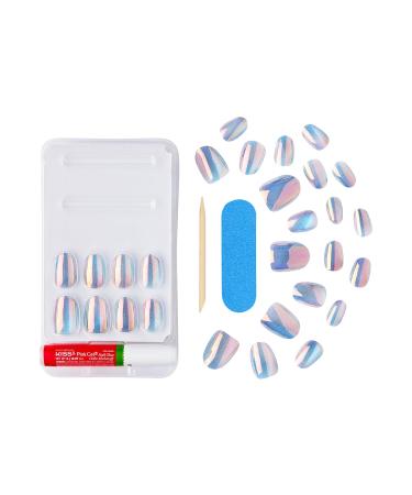 Shop KISS Gel Fantasy Press-On Nails - Silver Oval Shape Short Size 28 Nails & Glue Included - Perfect for International Delivery - Buy Online on GoSupps.com