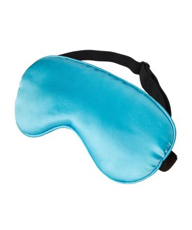 Sleep Mask Night Cover Eye Sleeping Silk Satin Masks for Women Men Blindfold for Airplane Travel Adjustable Strap (Sky Blue)