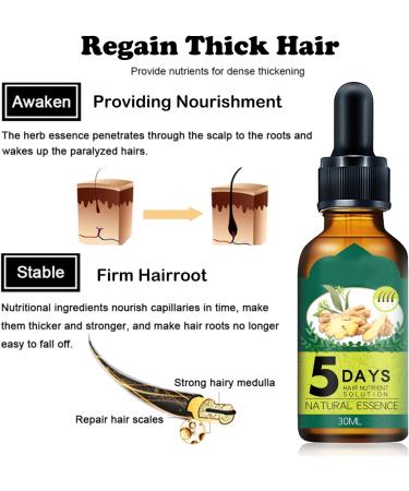 Ginger Hair Growth Set - Anti Hair Loss Shampoo & Serum for Thickening, Nourishing Scalp, Natural Baldness Treatment - Men & Women - 2 Pack (1A+1B) - Buy Online on GoSupps.com