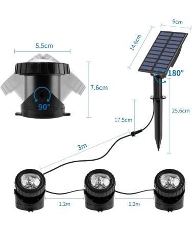 Coreslux Solar Pond Lighting - Adjustable RGB Underwater Spotlights | IP65 Waterproof Landscape Lights (3 Pack) - Buy Online on GoSupps.com