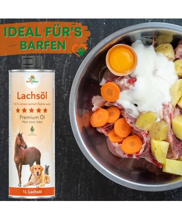 Mahu Nature 1L Salmon Oil for Dogs & Cats | Omega 3 & 6 Fatty Acids | BARF Diet Addition for All Ages - Buy Online on GoSupps.com