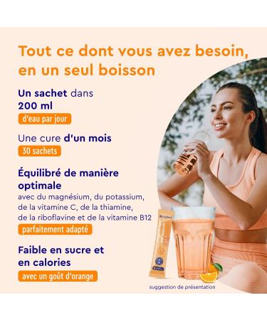 Magnesium and Potassium Nutritional Supplement with Vitamins B C + Minerals Increases Energy & Supports Muscles* Post-Sport Rehydration For Athletes 30 Sachets Orange Taste Sugar Free - Buy Online on GoSupps.com