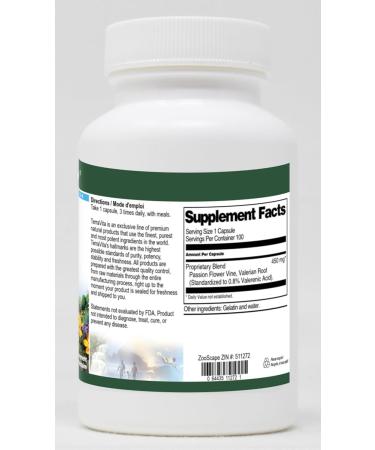 Valerian Extract (0.8% Valerenic Acids) and Passion Flower - 450 mg (100 Capsules ZIN: 511272) - 3 Pack - Buy Online on GoSupps.com