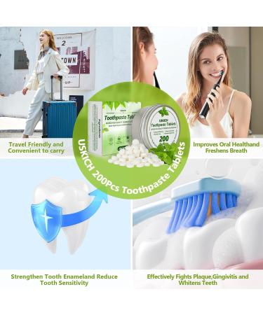 200 Pcs Toothpaste Tablets Nano Hydroxyapatite with Probiotics Reduce Sensitivity Fluoride & Plastic Free Eco Friendly & Travel Mouthwash Tablets - Buy Online on GoSupps.com