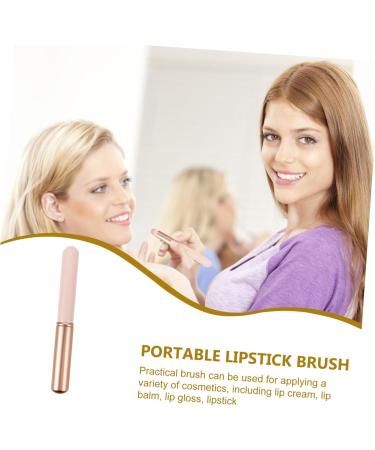 Lip Blending Brush Makeup Brush for Lip Gloss & Lipstick Application Lipstick Applicator Lip Gloss Brush Lip Mask Brush Lip Makeup Lip Balm Aluminum Tube Pink Round Head - Buy Online on GoSupps.com