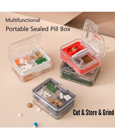 3 in 1 Japanese Multifunctional Pill Cutter & Crusher - Double-deck Splitter for Small & Large Pills Moisture-proof Medicine Organizer Box - Buy Online on GoSupps.com