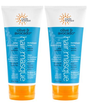 EARTH SCIENCE - Olive & Avocado Deep Conditioning Hair Masque: For Normal to Dry Hair (2 pk 6 oz.)