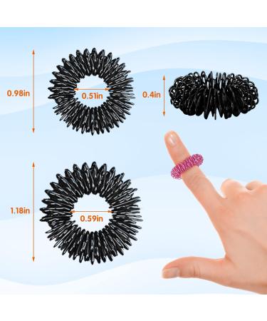 20 Pcs Multi-Colored Finger Massage & Acupressure Rings Set for Anxiety Relief | Ideal for Adults & Kids - Buy Online on GoSupps.com