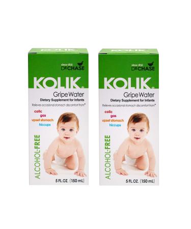 Dr. Chase Kolik Gripe Water Alcohol-Free - Baby’s Colic Relief - Gripe Water for Babies - Baby Gas Relief for Stomach Discomfort & Hiccups - Newborn Essentials - 5 fl. oz. (5 Fl Oz (Pack of 2))