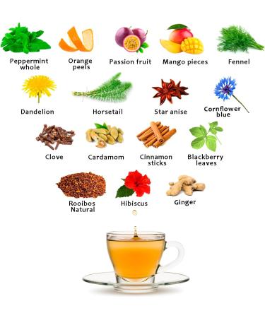 SLIM TEA Night Time Detox Tea 100g - Caffeine-Free Herbal Infusion for Bloating Relief, Gut Health, and Weight Loss - Rooibos Fennel Star Anise Cardamom Dandelion Root Passion Fruit Blend - Buy Online on GoSupps.com