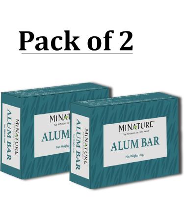 Pack of 2 Alum Bar (Phitkari) by minature | Alum Stone(Fitkari)| Alum Shaving Bar | Alum Blocks After Shave|100g*2 | 100% Only Alum | Chemical & Preservative Free| Pure & Natural - Buy Online on GoSupps.com