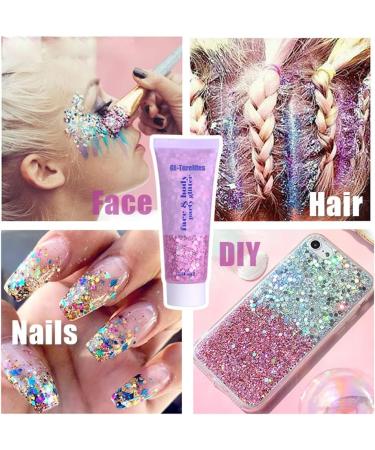 GL-Turelifes Chunky Glitter Gel 50ml - Blue Festival Cosmetic Glitter for Face, Hair, Nails, and Makeup - Long Lasting and Easy to Apply/Remove - Buy Online on GoSupps.com