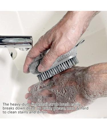 Durable 2PCS Nail Brush Set with Stiff Bristles for Fingernail and Toes Cleaning - Ideal for Gardeners and Mechanics - Blue and Grey - Buy Online on GoSupps.com