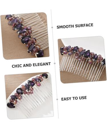Angoily prom European and American Wedding dress bride wedding accessories rhinestones Hair piece vintage the photo comb dress headgear colored Glass Hair up - Buy Online on GoSupps.com