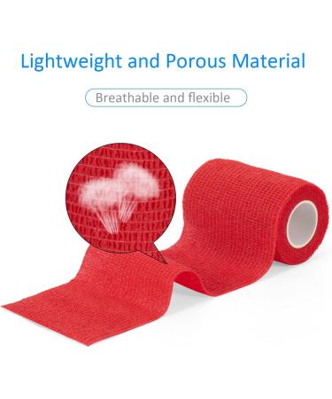 Buy Legal Self-Adhesive Bandage 7.5cm x 4.5m - 6 Rolls for First Aid Dog Veterinary Wrap & Sports Use | Red Elastic Cohesive Bandage - Buy Online on GoSupps.com