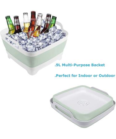 MontNorth 9L Collapsible Dish Tub - Portable Sink for Washing Dishes, Laundry, Camping - Green - Buy Online on GoSupps.com
