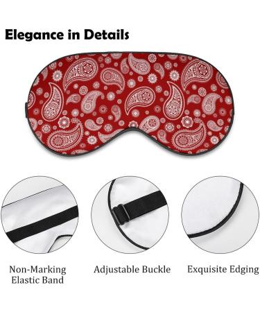 Red Paisley Sleep Mask for Women | Adjustable Eye Shades & Covers | Comfortable Elastic Strap - Buy Online on GoSupps.com