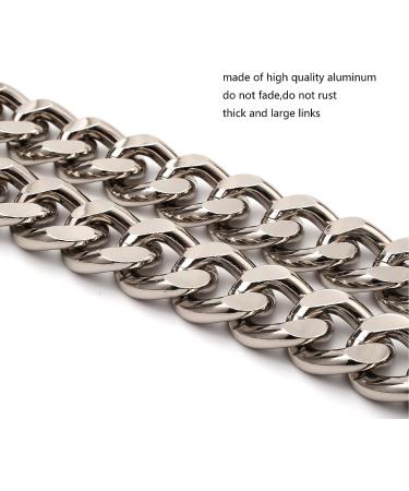 25 Inch Trendy Chunky Metal Chain Purse Handles Shoulder Strap Replacement for Handbag (Silver) - Buy Online on GoSupps.com