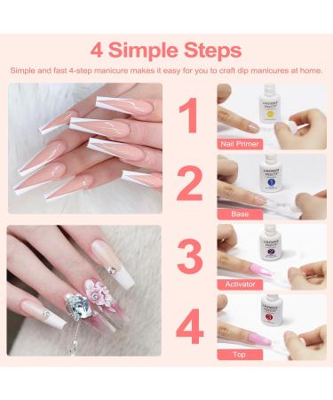 Lavender Violets Dip Powder liquid Set with Nail Primer Activator Base Top Coat High Glossy & Long Lasting Replacement Brushes Dipping Powder Nail Kit Essential Portability J781 Essential Kit - Buy Online on GoSupps.com