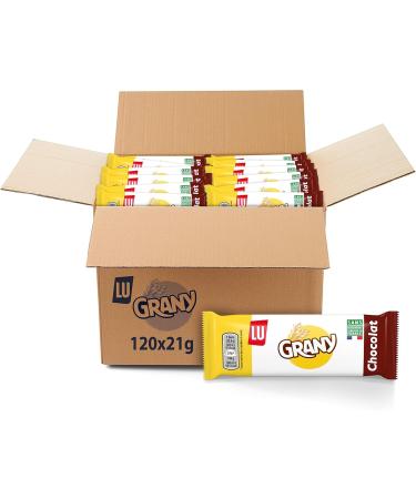 LU - Grany - Barre 5 C r ales au Chocolat - Lot Barres en Sachets Individuels - Format de Poche Pratique - Sans Colorant ni Conservateur - Fabriqu en France - Carton de 120 Barres de 21 g Chocolat 120 unit s