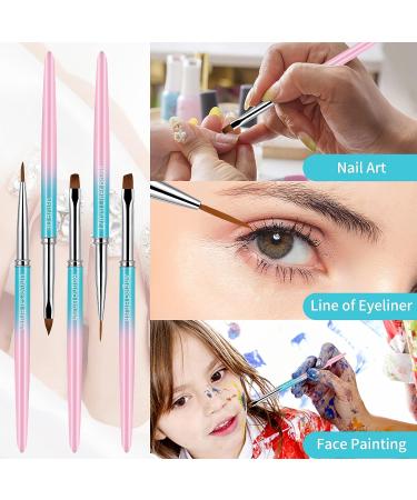 5pcs Nail Art Brushes with Cap - Nail Polish Clean Up Brush Set for Gel Nails - Metal Handle Design for Nail Art and Paintings - Buy Online on GoSupps.com