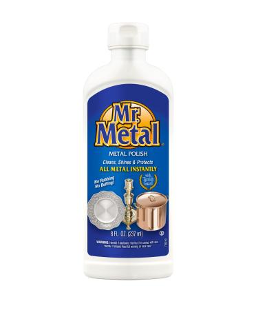 Mr. Metal Metal Polish Liquid  All Metal Multipurpose Cleaner  Non-Abrasive, Instant Sterling Silver Cleaner  Brass Cleaner for Tarnishes & Grime  Chrome Polish (8 oz) 8-Ounce