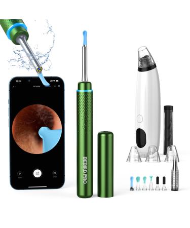 BEBIRDPRO Ear Wax Removal Tool Safely Cleaning Ear Canal at Home Ear Cleaner with HD Camera and 6 LED Lights  Ear Camera and Wax Remover for iOS  Android Smart Phones M9  Green