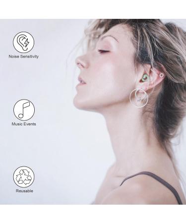 Jayine Reusable Soft Silicone Earplugs for Sleeping | Hearing Protection SNR 30dB | Snoring Work Study & Travel | Available in XS/M/L - Green - Buy Online on GoSupps.com