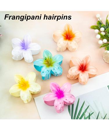 Hawaiian Flower Hair Clips for Women 6 Pack Flower Hair Claw Clips for Thin Hair Large Claw Clips for Thick Hair Beach Hair Accessories for Girls (Multicolor 6 Pieces) - Buy Online on GoSupps.com