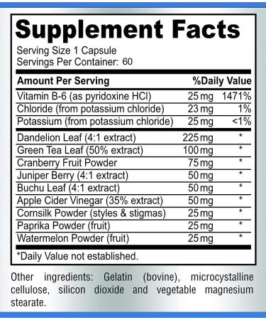 Water Away Herbal Diuretic - Natural Water Pills for Bloating Relief & Weight Loss - Dandelion & Green Tea Detox Cleanse - Urinary Health Support - Non-GMO, 60 Capsules - Buy Online on GoSupps.com