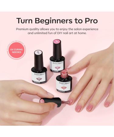 Modelones Jelly Gel Nail Polish 15ML Jelly Pink Translucent Sheer Nude Colors Neutral Skin Tone Gel Polish Milky Clear Ice Pink Soak off UV LED Cured at Home Salon DIY French Manicure Nails Art Jelly Neutral Pink - Buy Online on GoSupps.com