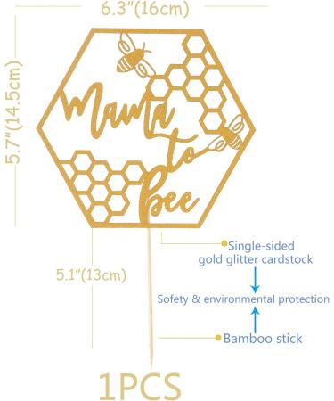 Mama To Bee Cake Topper - Gold Bee Theme Baby Shower Cake Topper Gender Reveal Party Supplies Pregnancy Announcement - Buy Online on GoSupps.com