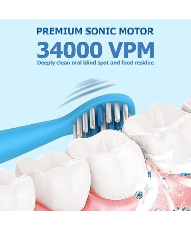 CHAIN PEAK Musical Kids Sonic Electric Toothbrush Rechargeable Smart Cartoon Toothbrush for Children Toddlers for Age 3-12 with 2- MinTimer 3 Modes 4 Bristles 34000VPM (Blue Astronaut) Blue Astronaut(package Might Vary) - Buy Online on GoSupps.com
