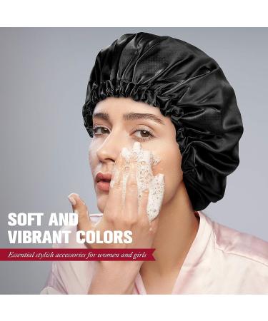 Satin Sleep Cap for Women - Adjustable Large Bonnet for Natural Long and Curly Hair - 4 Pieces - Buy Online on GoSupps.com