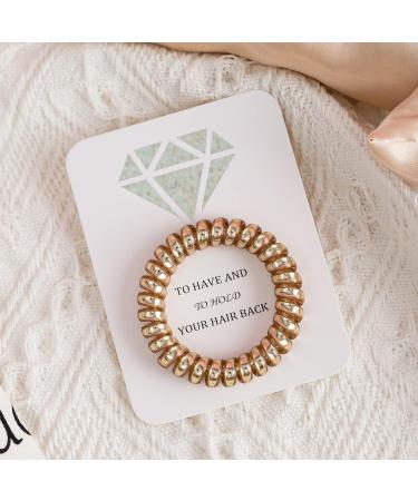 Bridesmaid Hair Ties Set of 10 - Champagne Scrunchies for Bachelorette Party & Wedding Decorations - Buy Online on GoSupps.com