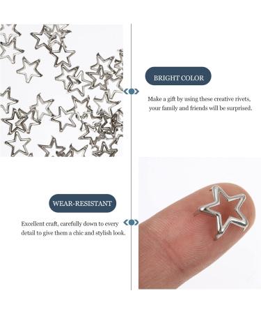 100 Pcs Five Claw Nail Jeans Brass Decor Star Shoes Rivets Leather Cloth Accessories Punk Shoes Bags Silverx2pcs 1.2X1.2CMx2pcs - Buy Online on GoSupps.com