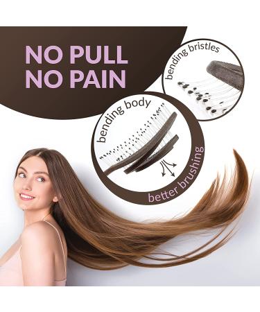 marQus Hair Detangler Brush - Natural Coffee Brush with Bending Bristles for Effortless Tangle Removal - Buy Online on GoSupps.com