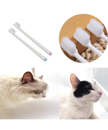Emmeliestella Cat Head Brush, Cat acne Cleaner, Silicone bristles, not hurt the facial skin, Gently remove cat eye discharge & jaw black spots, Easy to handle & clean & remove hair, 2PCS