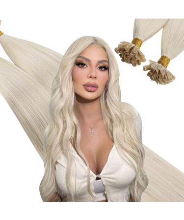 UGEAT Nail Tip Extensions Keratin Hair extension Real hair 50cm keratin hair glare real hair white blonde 1g/strands*50 strands hair extension real hair keratin extensions color 60a 20 inch 2.u tip #60a