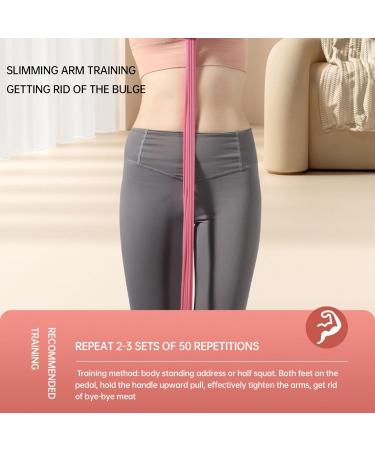 Multifunctional Pedal Puller Resistance Rope - Slim Arms Workout Tool | Natural Latex Fitness Equipment in Pink - Buy Online on GoSupps.com