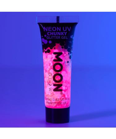 Neon UV Hot Pink Chunky Glitter Gel - 12ml | Face & Body Sparkle - Buy Online on GoSupps.com