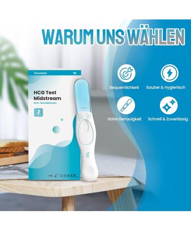 Femometer Early Pregnancy Test - 25 mIU/ml HCG Detection 99% Accuracy 2 Pack - Fast International Shipping - Buy Online on GoSupps.com