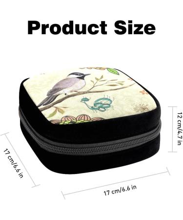 GIAPB Period Bag - Sanitary Napkin Storage & Makeup Pouch - Bird and Flower Color1554 - Buy Online on GoSupps.com