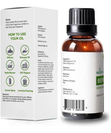 Bergamot Essential Oil 1 oz (30ml) -100% Natural and Pure Therapeutic Grade-Premium Quality Sourced from Italy-Natural Stress Reliever and Mood Lifter - Buy Online on GoSupps.com