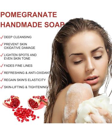 Pomegranate Soap Bar Natural Soap Handmade Soap Face Soap Bar Moisturising Body Soap Bar Refreshing Cleansing Soap Bars Cleaning Bars of Soap for Hand Wash & Body Glowing Bathing Bar - Buy Online on GoSupps.com