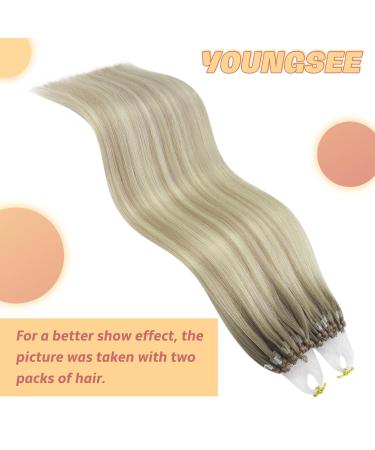 Buy Youngsee Microring Extensions - Real Hair Ombre 35cm | Micro Loop Extensions 1g/s | Ashblond & Platinum Blonde | 50g | Perfect for Women - Buy Online on GoSupps.com