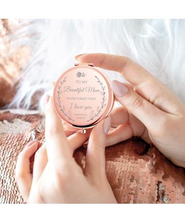 idooss Rose Gold Compact Mirror - Unique Birthday Gift for Mom, Friends, Coworkers - Gold Portable Mirror - Buy Online on GoSupps.com