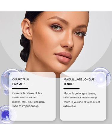 Correcteur De Maquillage | Fond De Teint R sistant L'Eau Couverture Compl te Correcteur - Texture L g re Hydratante Anti-Transpiration Produit de Beaut Longue Tenue pour Femme - Buy Online on GoSupps.com