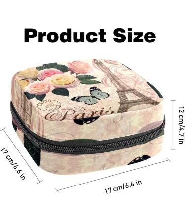 Portable Women's Binding-Storage Bags | Menstrual Cup & Tampon Pocket | Teenage Girls First Period Essentials | Retro Paris Design - Buy Online on GoSupps.com